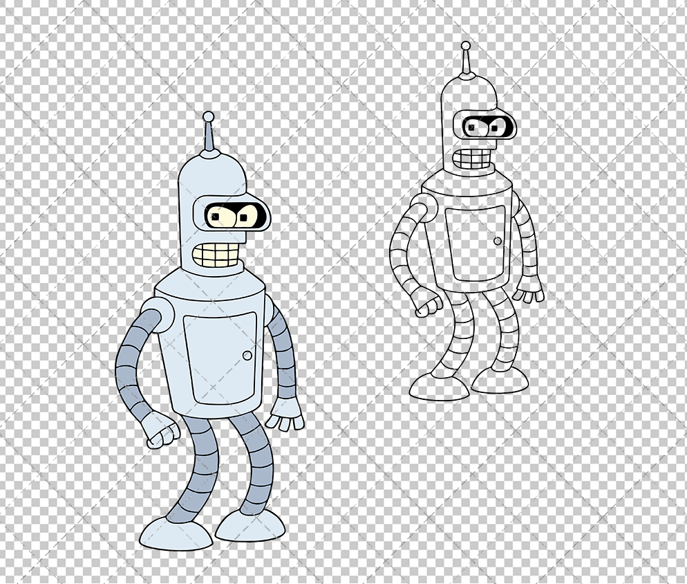 Bender - Futurama 003, Svg, Dxf, Eps, Png SvgShopArt