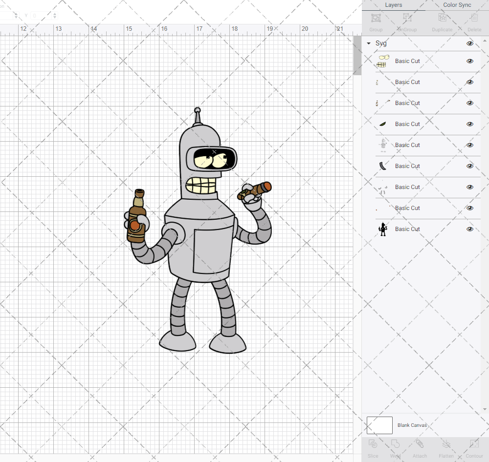 Bender - Futurama, Svg, Dxf, Eps, Png SvgShopArt