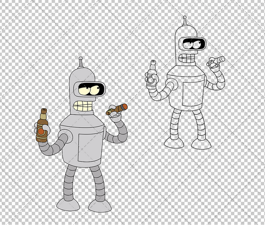 Bender - Futurama, Svg, Dxf, Eps, Png SvgShopArt