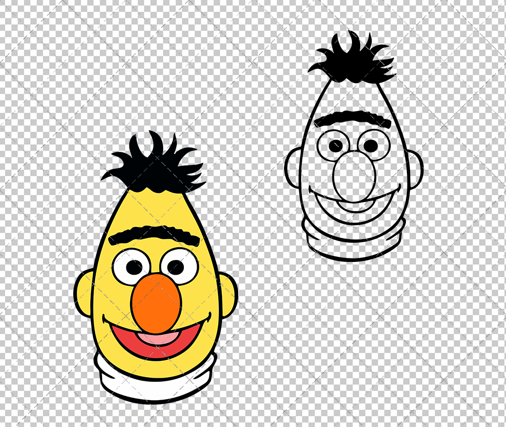 Bert - Sesame Street, Svg, Dxf, Eps, Png - SvgShopArt