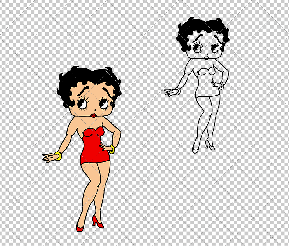 Betty Boop 005, Svg, Dxf, Eps, Png SvgShopArt