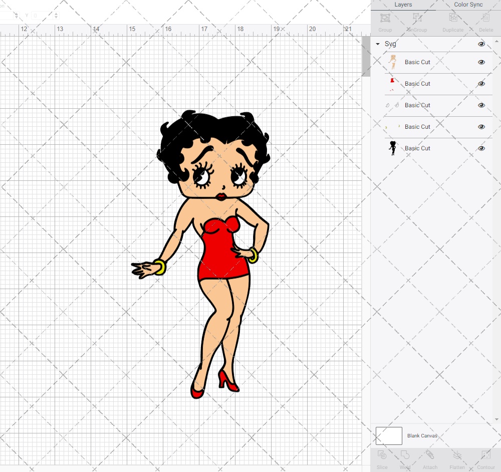 Betty Boop 005, Svg, Dxf, Eps, Png SvgShopArt