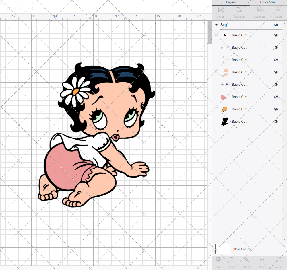 Betty Boop Baby 002, Svg, Dxf, Eps, Png SvgShopArt