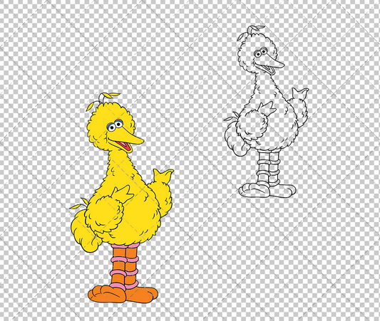 Big Bird - Sesame Street, Svg, Dxf, Eps, Png SvgShopArt