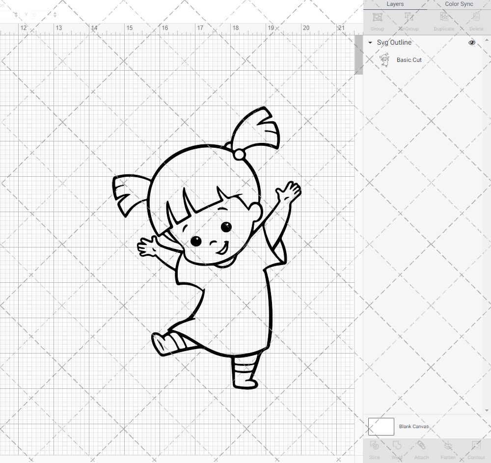 boo monsters inc outline Boo - Monsters, inc. 002, Svg, Dxf, Eps, Png