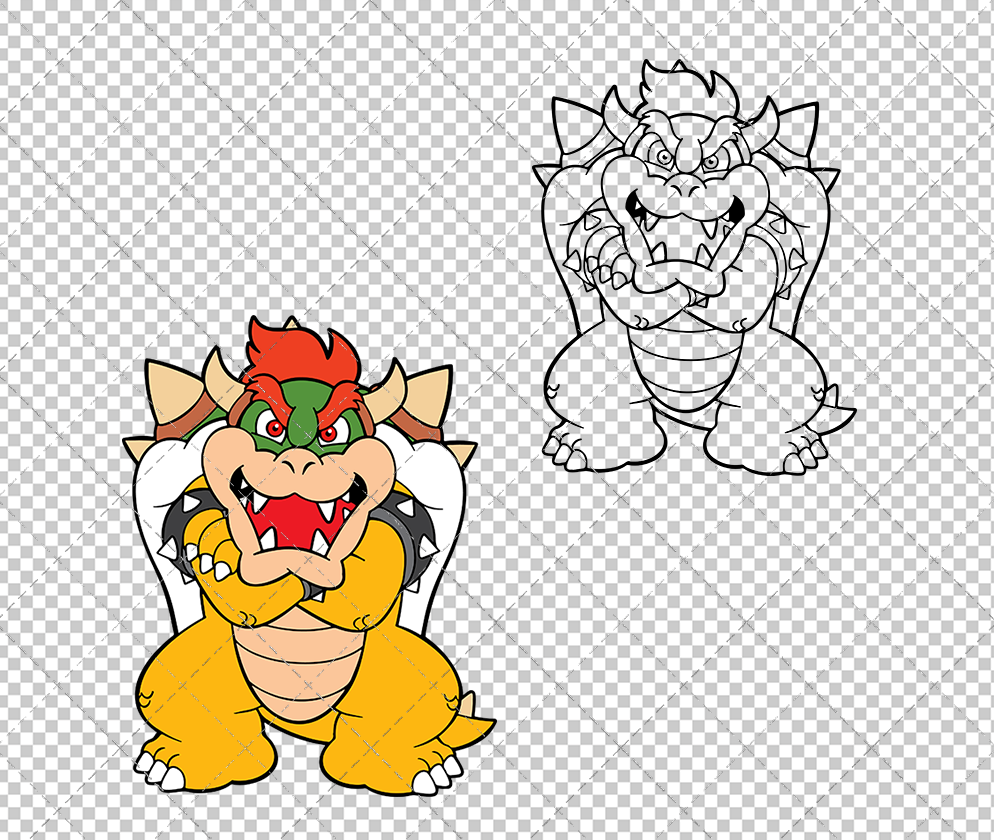 Bowser - Super Mario Bros 002, Svg, Dxf, Eps, Png SvgShopArt