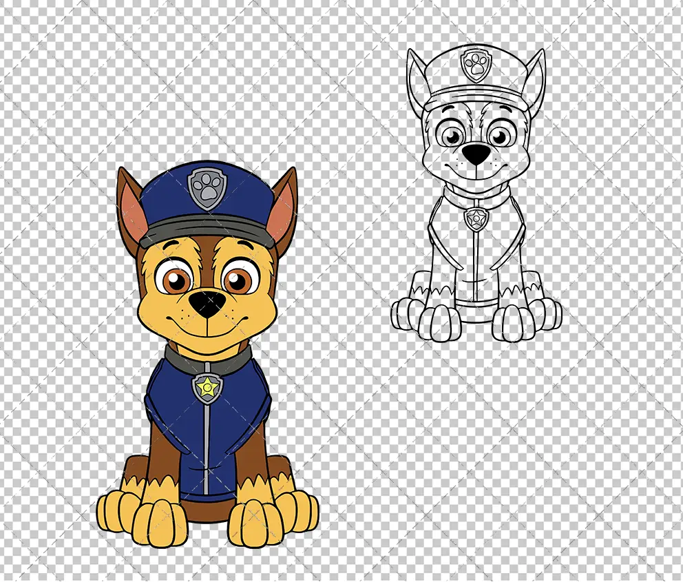 Chase - Paw Patrol 003, Svg, Dxf, Eps, Png SvgShopArt