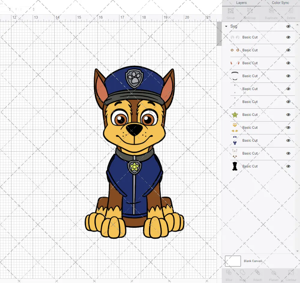 Chase - Paw Patrol 003, Svg, Dxf, Eps, Png SvgShopArt