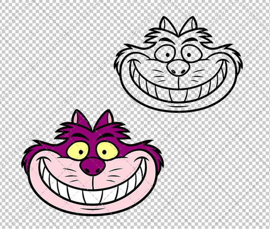 Cheshire Cat - Alice in Wonderland 003, Svg, Dxf, Eps, Png SvgShopArt