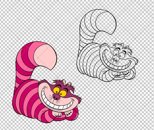 Cheshire Cat - Alice in Wonderland 004, Svg, Dxf, Eps, Png SvgShopArt