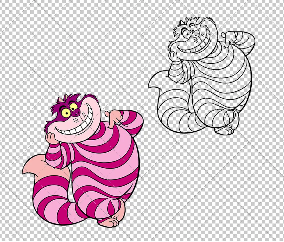 Cheshire Cat - Alice in Wonderland 005, Svg, Dxf, Eps, Png SvgShopArt