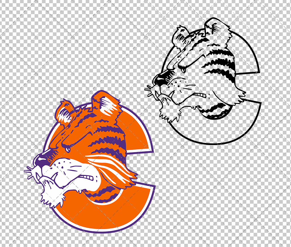 Clemson Tigers Mascot 1978 002, Svg, Dxf, Eps, Png - SvgShopArt