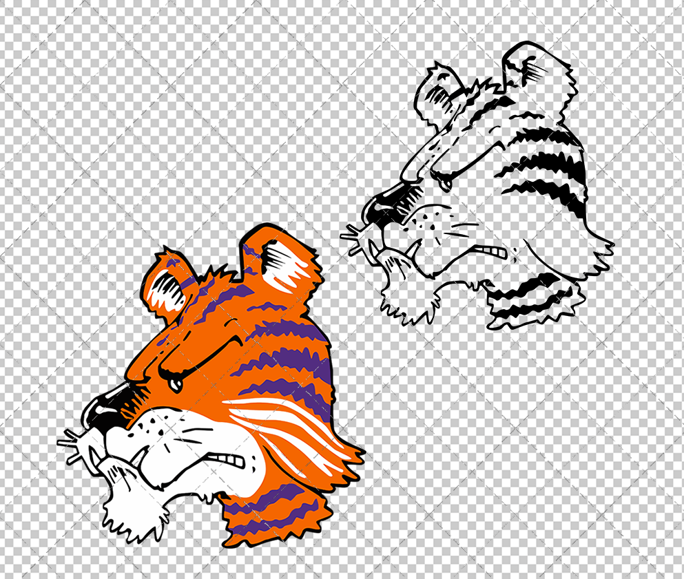 Clemson Tigers Mascot 1978, Svg, Dxf, Eps, Png - SvgShopArt