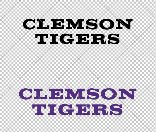 Clemson Tigers Wordmark 1965, Svg, Dxf, Eps, Png - SvgShopArt