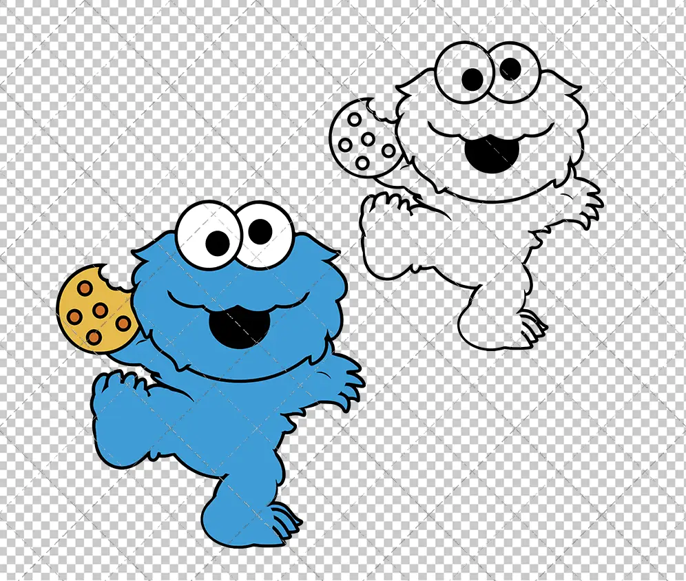 Cookie Monster Baby - Sesame Street, Svg, Dxf, Eps, Png SvgShopArt