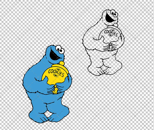 Cookie Monster - Sesame Street 002, Svg, Dxf, Eps, Png SvgShopArt