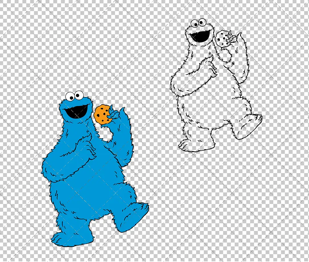 Cookie Monster - Sesame Street 003, Svg, Dxf, Eps, Png SvgShopArt