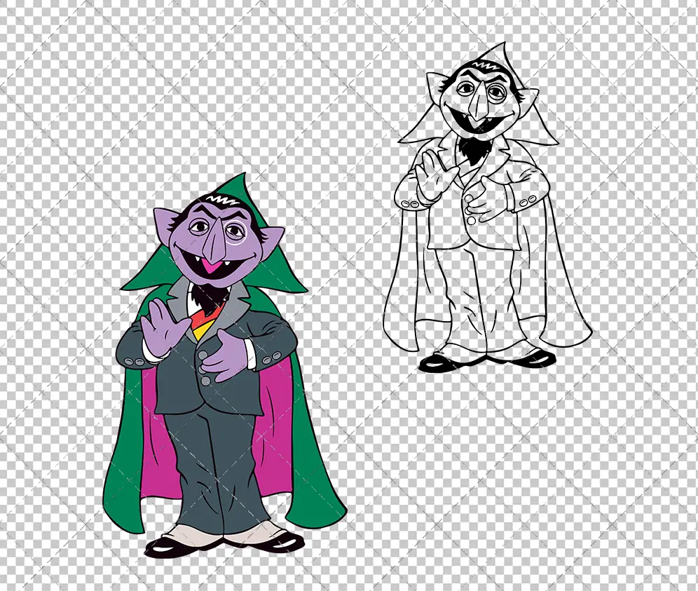 Count von Count - Sesame Street 002, Svg, Dxf, Eps, Png - SvgShopArt
