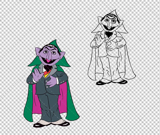 Count von Count - Sesame Street 002, Svg, Dxf, Eps, Png SvgShopArt