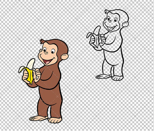Curious George 002, Svg, Dxf, Eps, Png SvgShopArt