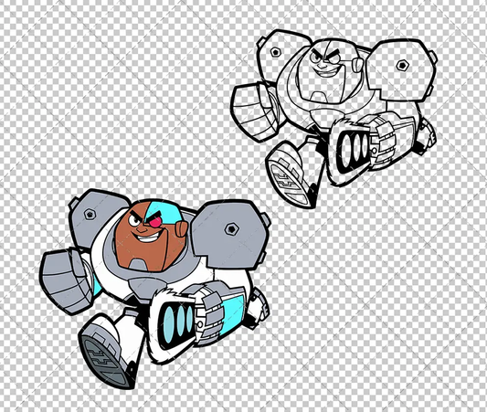 Cyborg - Teen Titans Go 003, Svg, Dxf, Eps, Png SvgShopArt