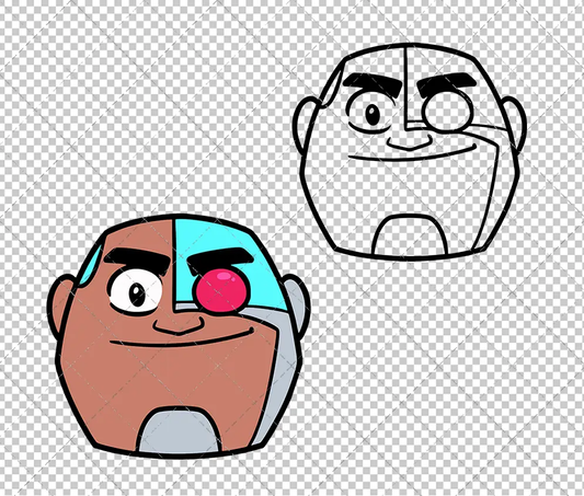 Cyborg - Teen Titans Go, Svg, Dxf, Eps, Png SvgShopArt