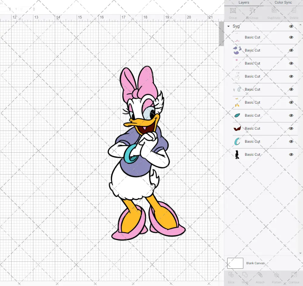 Daisy Duck, Svg, Dxf, Eps, Png SvgShopArt