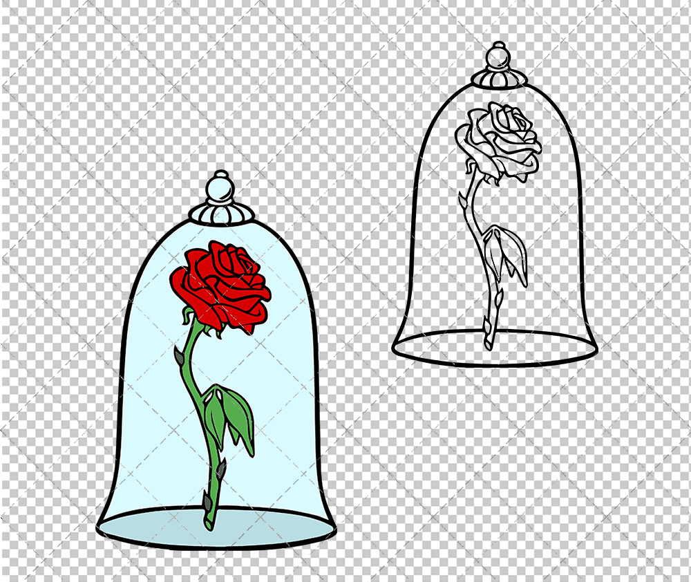 Enchanted Rose - Beauty and the Beast, Svg, Dxf, Eps, Png SvgShopArt