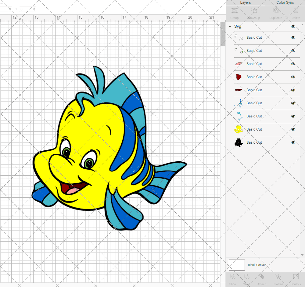 Flounder - The Little Mermaid 002, Svg, Dxf, Eps, Png SvgShopArt