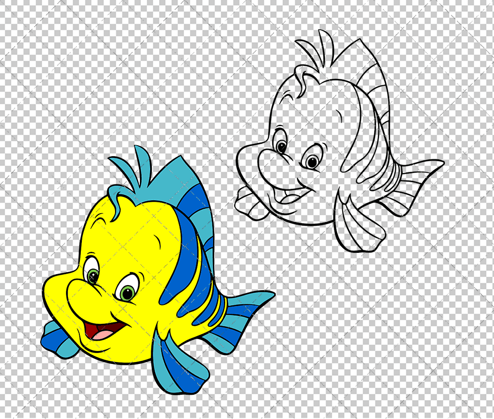 Flounder - The Little Mermaid 002, Svg, Dxf, Eps, Png SvgShopArt