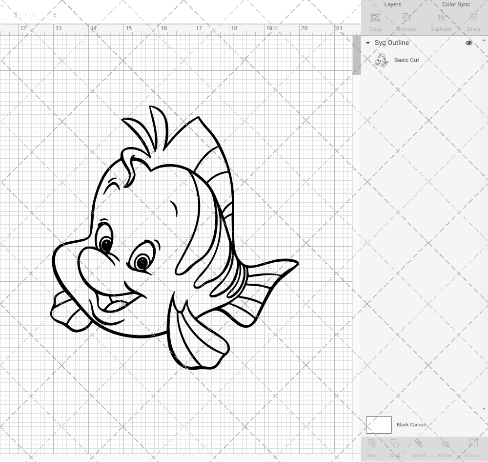 Flounder - The Little Mermaid 002, Svg, Dxf, Eps, Png SvgShopArt