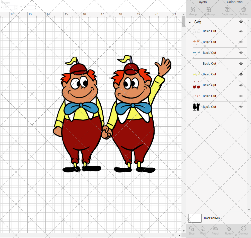 Tweedledee and Tweedledum - Alice in Wonderland, Svg, Dxf, Eps, Png - SvgShopArt