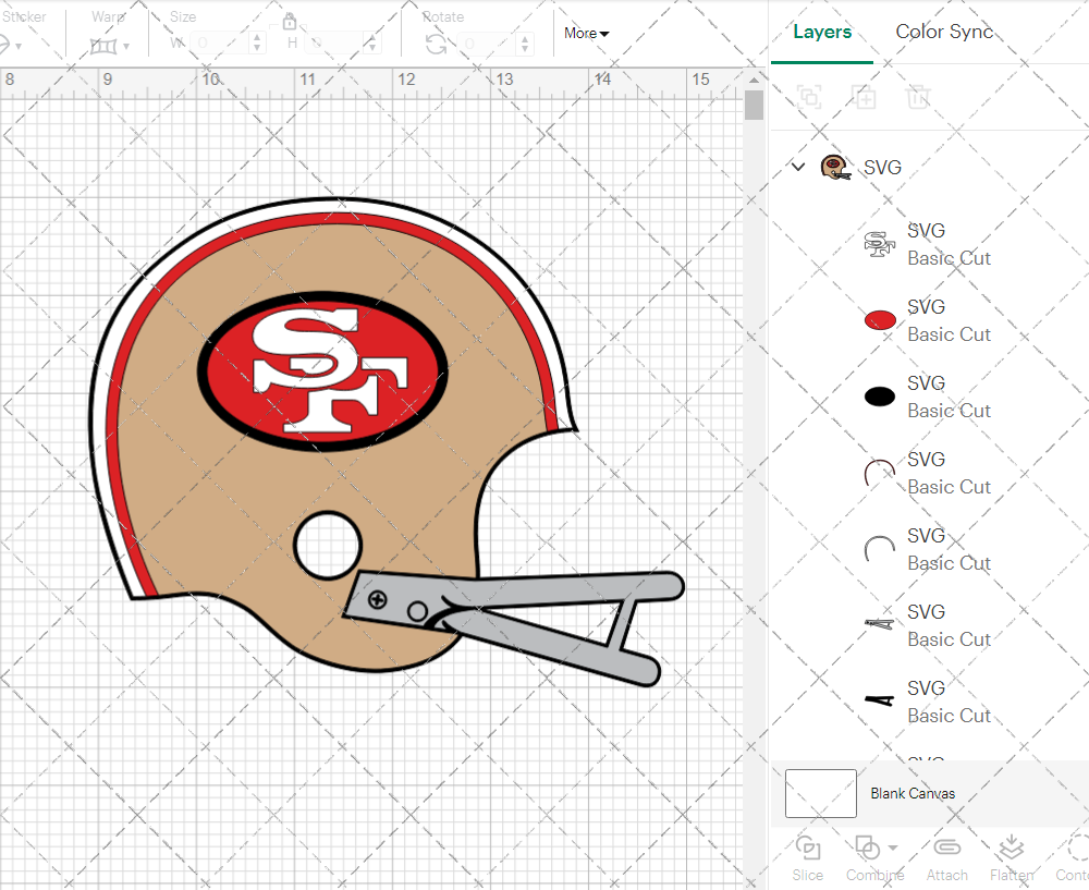 San Francisco 49ers Helmet 1968, Svg, Dxf, Eps, Png - SvgShopArt