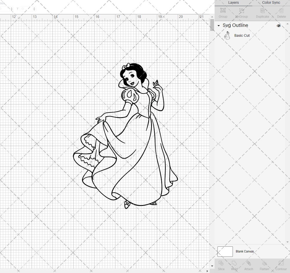 Snow White 002, Svg, Dxf, Eps, Png - SvgShopArt