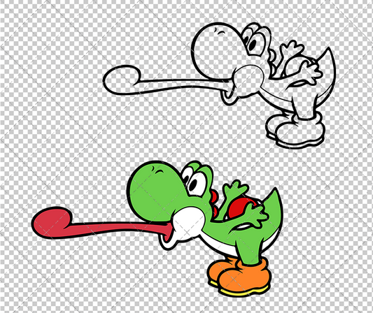 Yoshi - Super Mario Bros 003, Svg, Dxf, Eps, Png - SvgShopArt