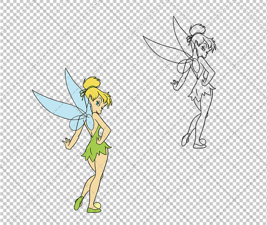 Tinker Bell - Peter Pan 002, Svg, Dxf, Eps, Png - SvgShopArt