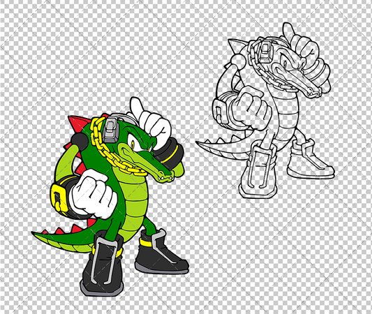 Vector the Crocodile - Sonic the Hedgehog, Svg, Dxf, Eps, Png - SvgShopArt