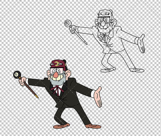 Stan Pines - Gravity Falls, Svg, Dxf, Eps, Png - SvgShopArt