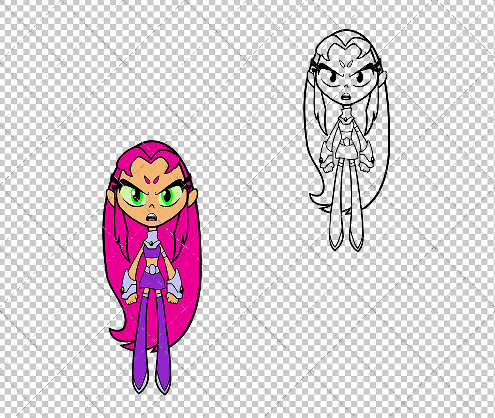 Starfire - Teen Titans Go 003, Svg, Dxf, Eps, Png - SvgShopArt