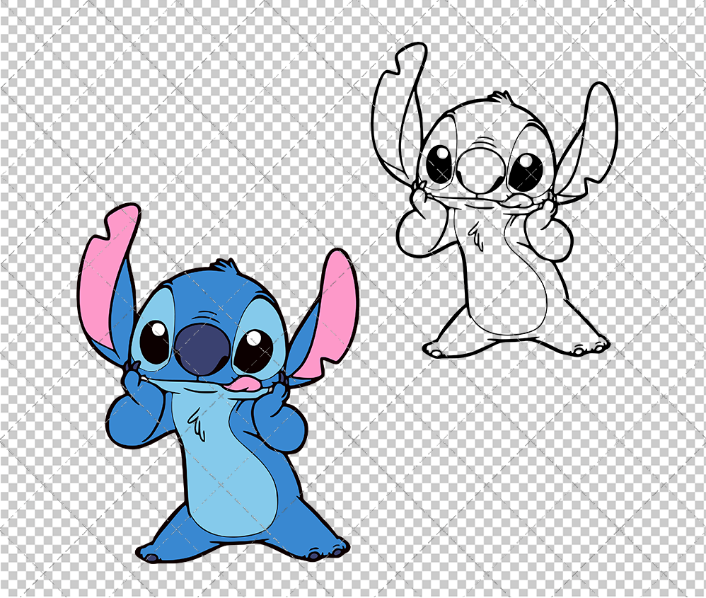 Stitch - Lilo and Stitch 004, Svg, Dxf, Eps, Png - SvgShopArt