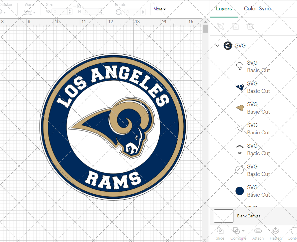 Los Angeles Rams Circle 2016 002, Svg, Dxf, Eps, Png - SvgShopArt