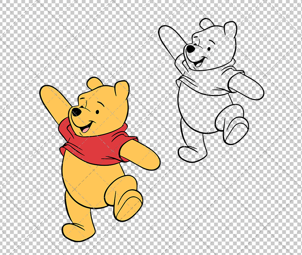 Winnie The Pooh 009, Svg, Dxf, Eps, Png - SvgShopArt