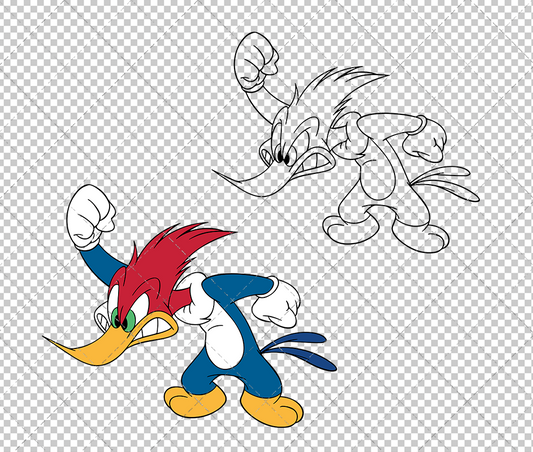 Woody Woodpecker 004, Svg, Dxf, Eps, Png - SvgShopArt