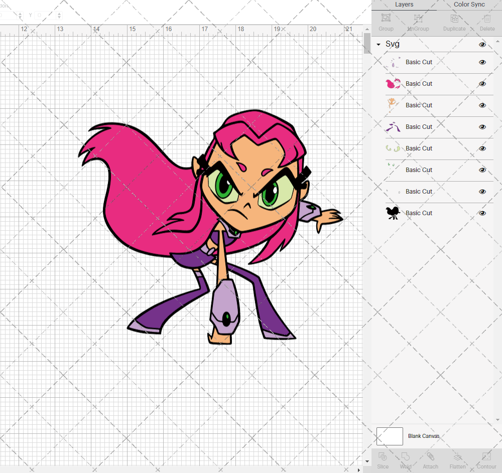 Starfire - Teen Titans Go 002, Svg, Dxf, Eps, Png - SvgShopArt