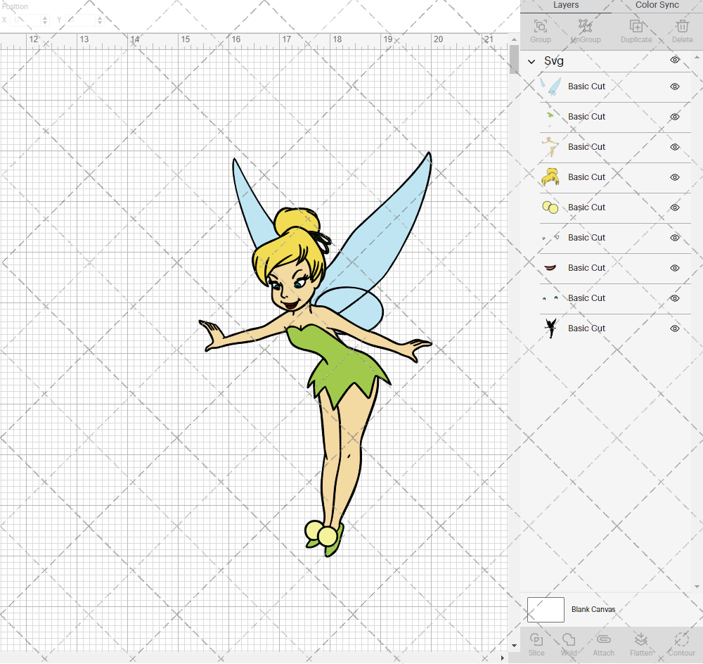 Tinker Bell - Peter Pan 003, Svg, Dxf, Eps, Png - SvgShopArt