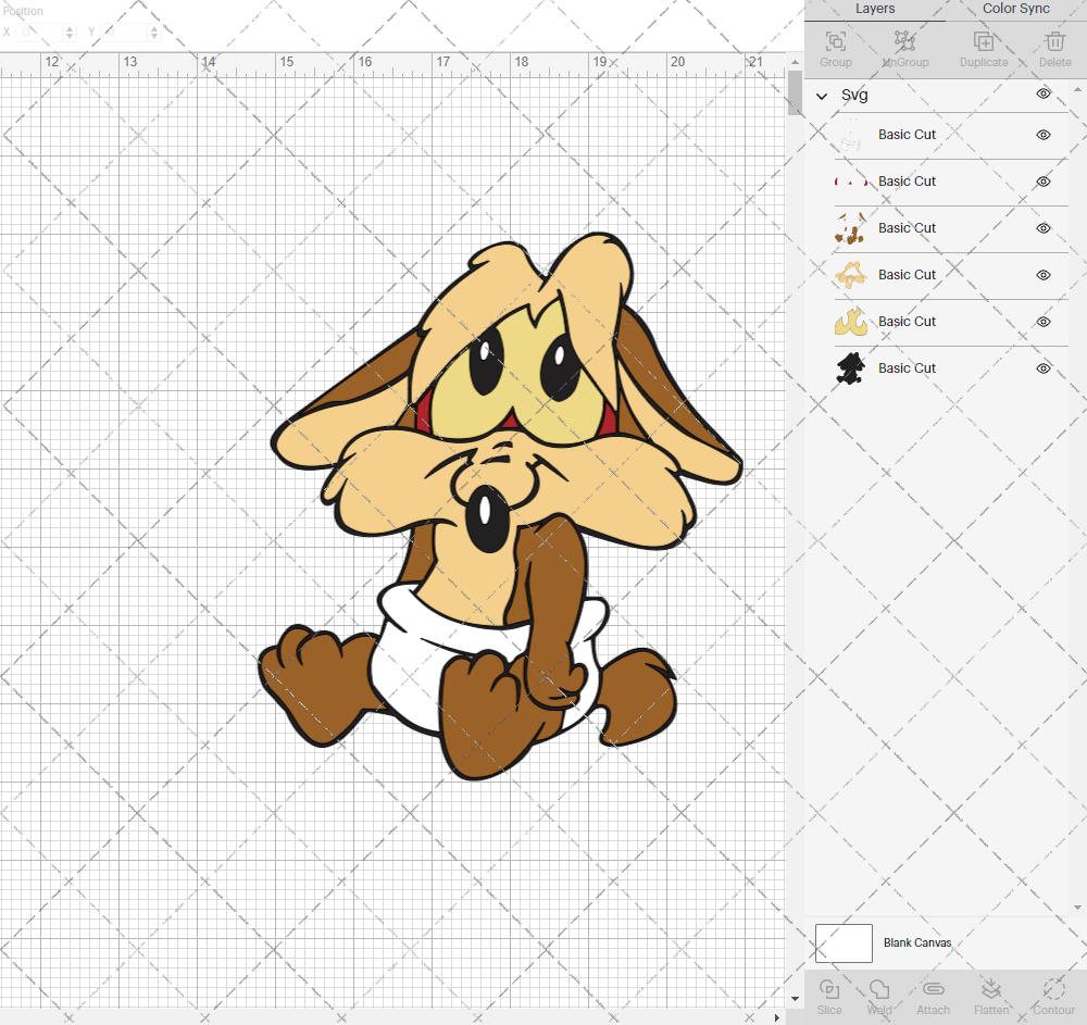 Wile E. Coyote - Baby Looney Tunes, Svg, Dxf, Eps, Png - SvgShopArt