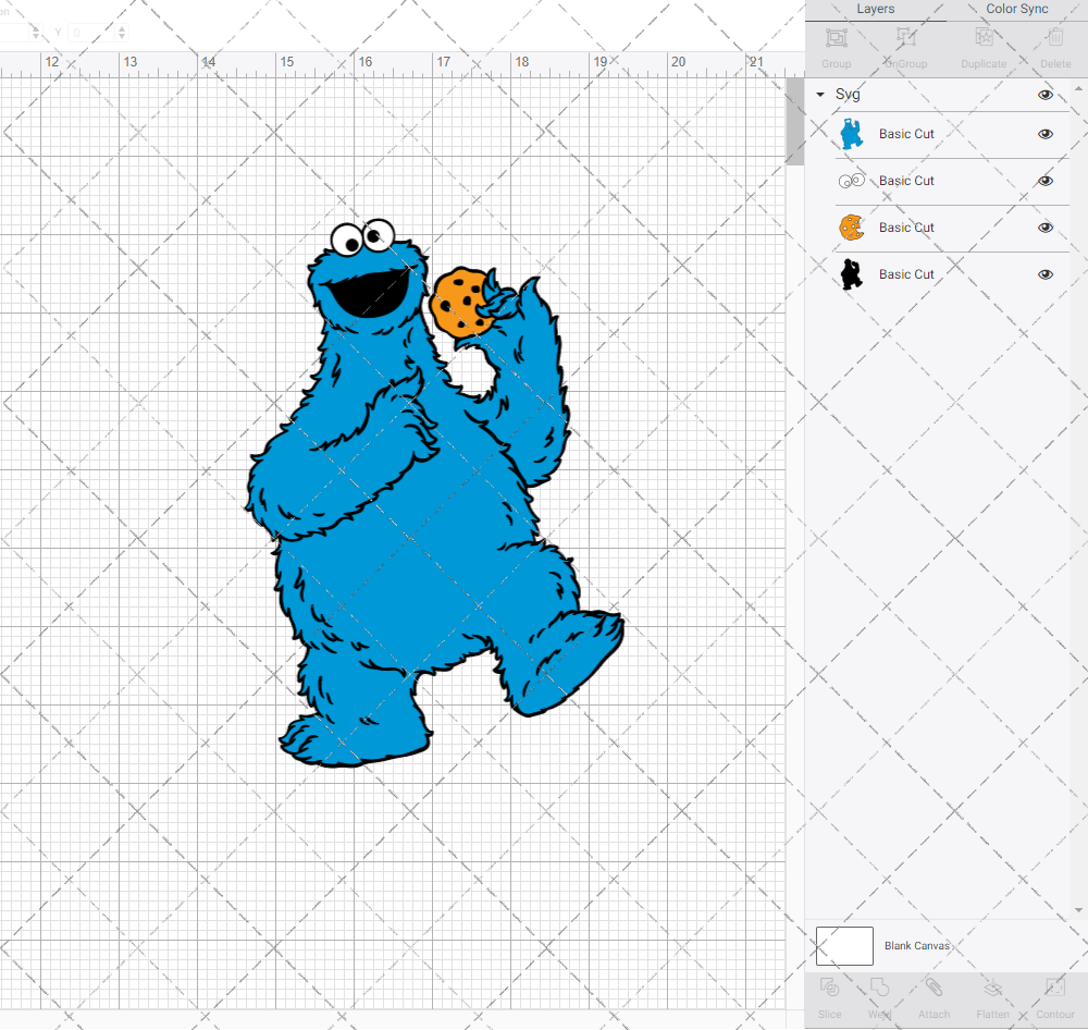 Cookie Monster - Sesame Street 003, Svg, Dxf, Eps, Png - SvgShopArt