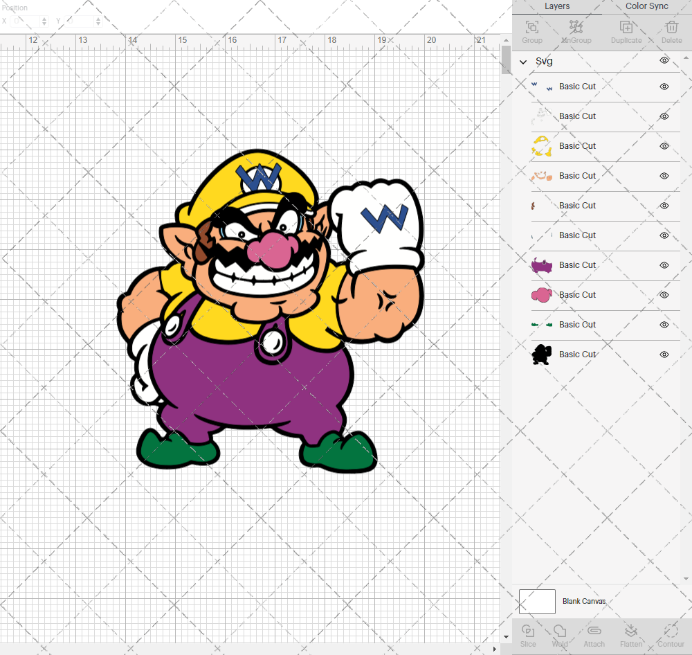 Wario - Super Mario Bros, Svg, Dxf, Eps, Png - SvgShopArt