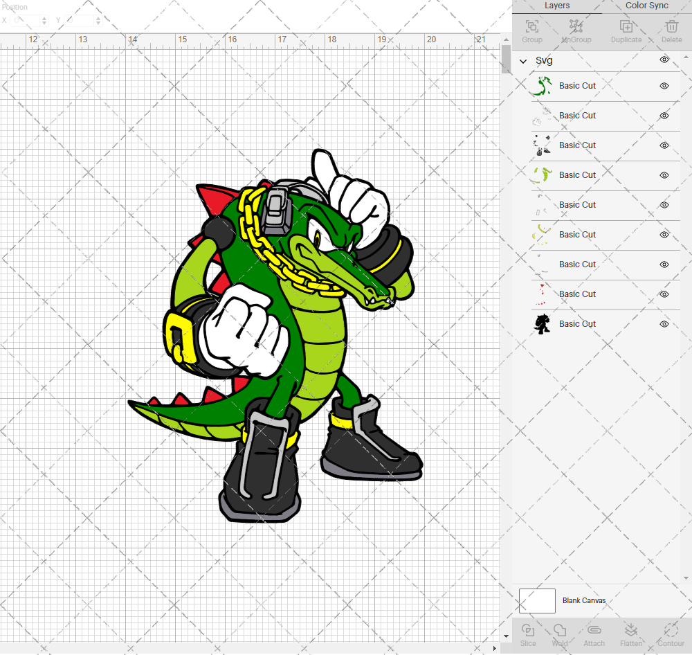 Vector the Crocodile - Sonic the Hedgehog, Svg, Dxf, Eps, Png - SvgShopArt
