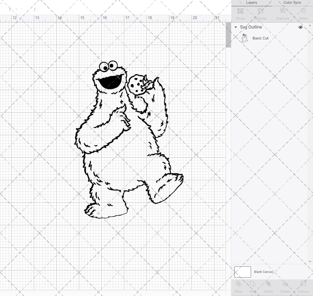 Cookie Monster - Sesame Street 003, Svg, Dxf, Eps, Png - SvgShopArt